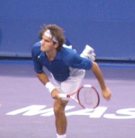 Roger Federer with Masters Cup Trophy