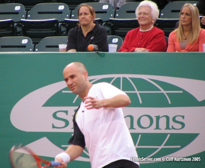 Tennis - Andre Agassi - Barbara Bush - Linda McIngvale