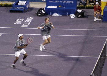Doubles team of Max Mirnyi and Mahesh Bhupathi at 2003 Master's Cup.