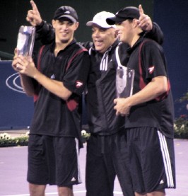 Coach Bryan with Doubles Champions Mike and Bob Bryan