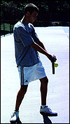 Twohand Backhand with dominant hand in Eastern or Full Eastern/Western Backhand, Left